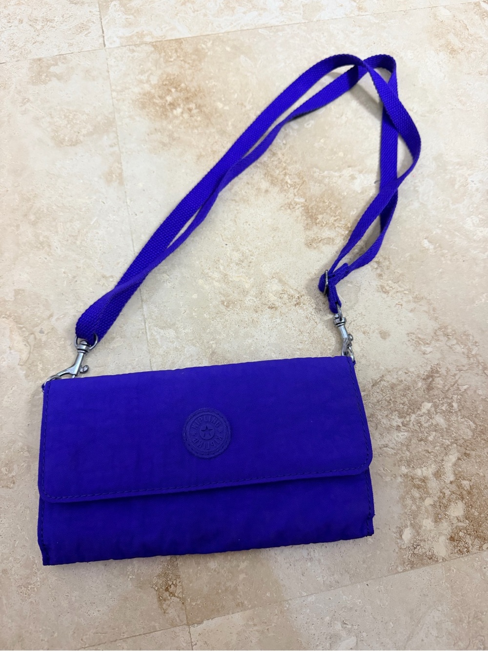 Original Kipling Crossbody Wallet Bag in Vibrant Purple